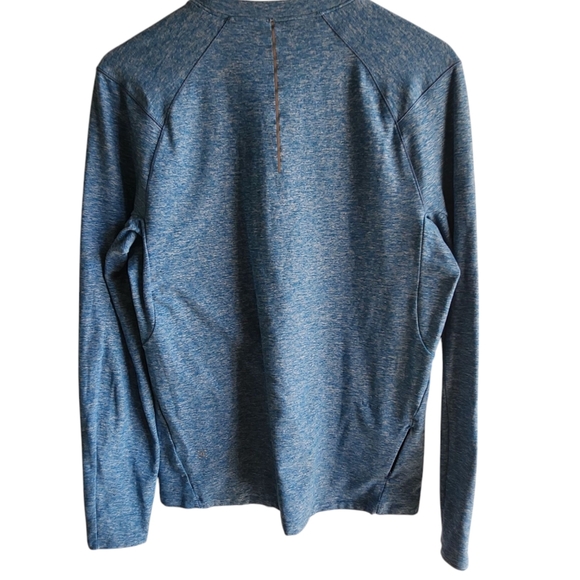 Lululemon Men’s Surge Warm Pullover Crew Heathered Blue Rulu Size Medium - Picture 2 of 8